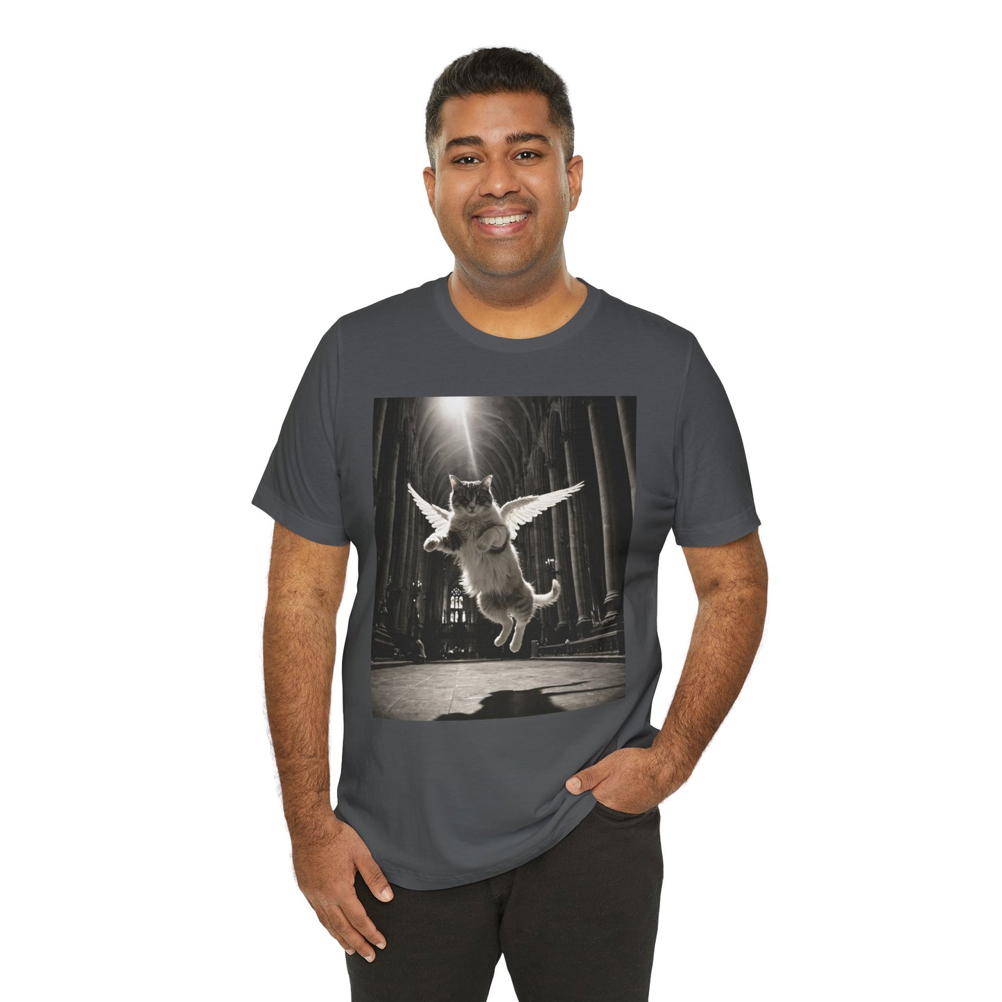Angel Cat Graphic Tee - Cute Animal Lover Gift, Unisex T-Shirt for Cat Lovers, Funny Pet Shirt, Unique Gift for Birthdays, Casual Wear