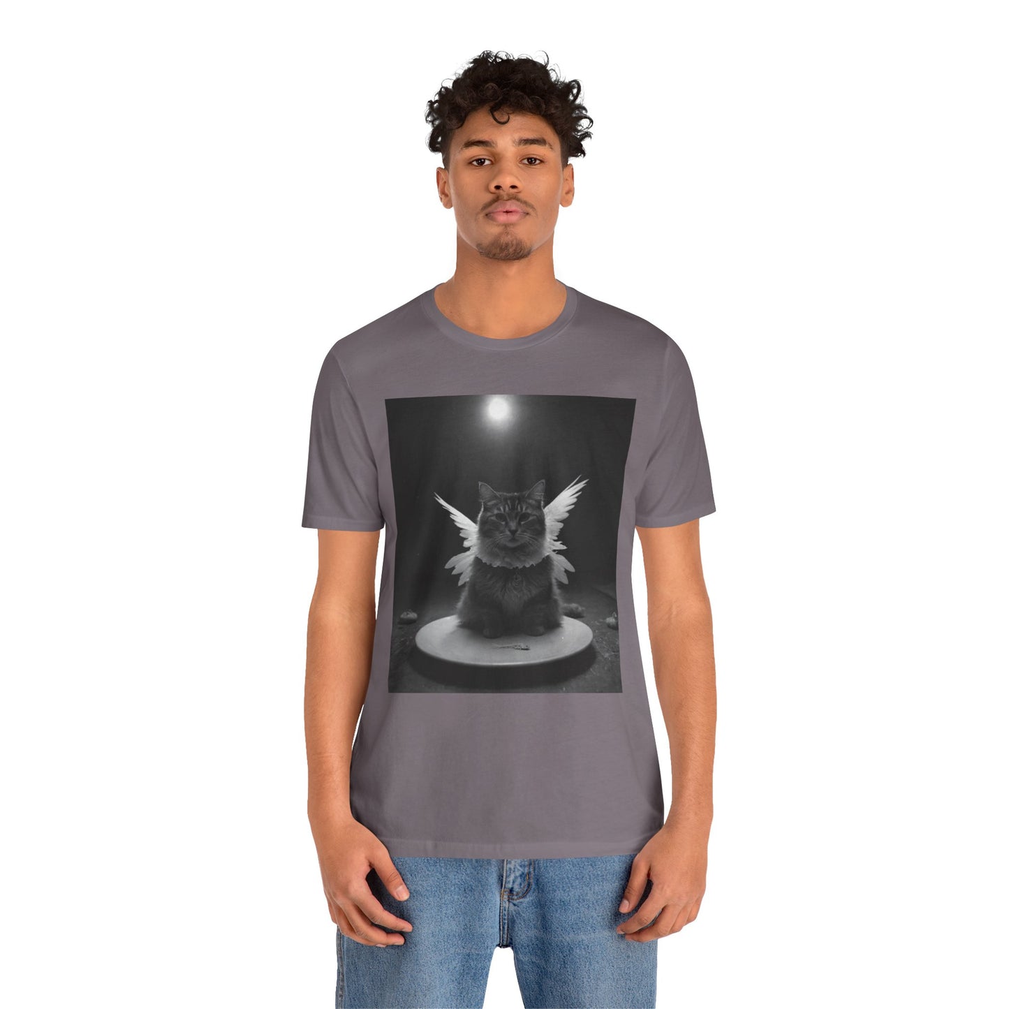 Angel Cat Unisex Tee – Gift for Cat Lovers, Cute Pet Shirt, Casual Wear, Fun Graphic Tee, Animal Lover's Gift