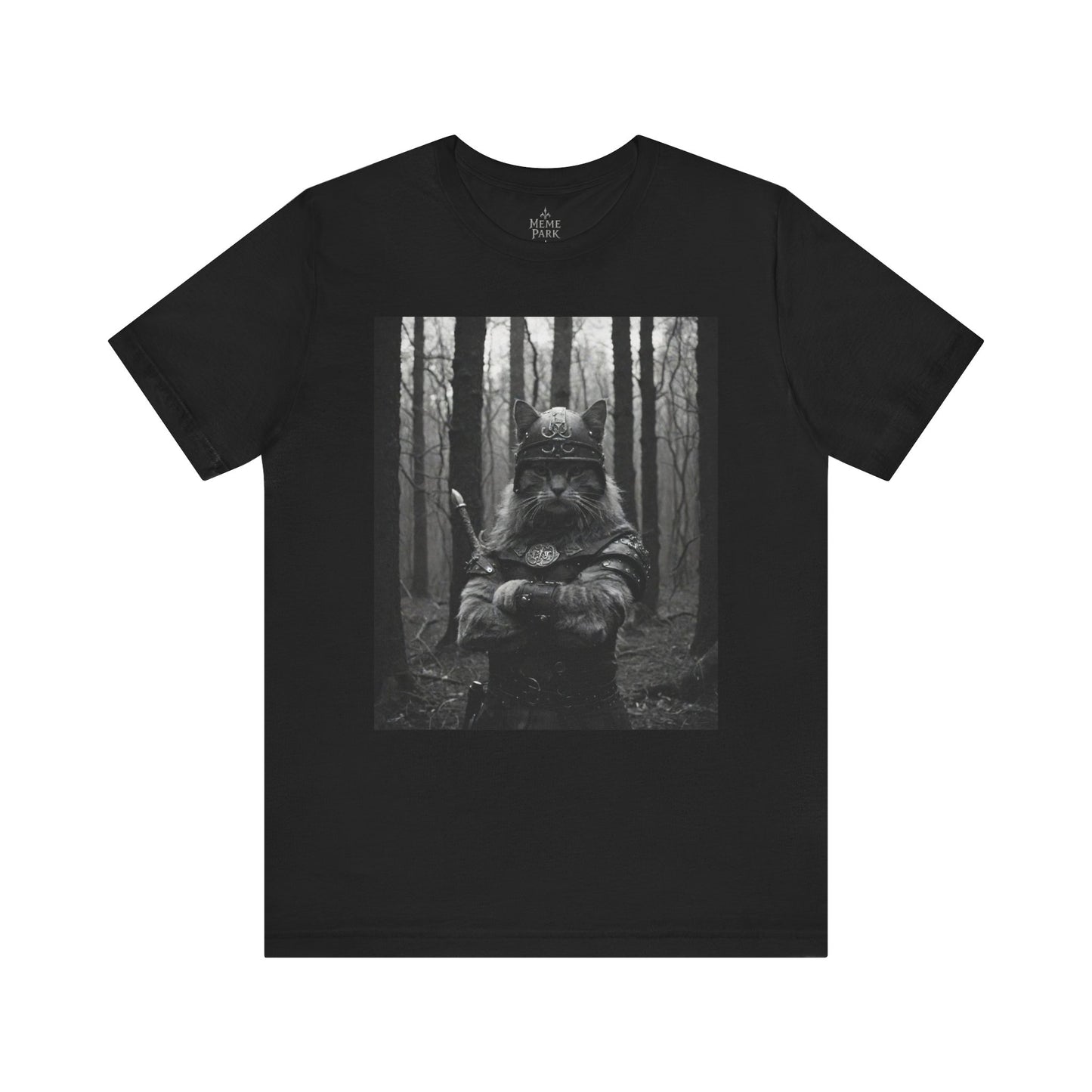 Cat Forest Warrior T-Shirt, Nature Lover Tee, Adventure Shirt, Unisex Graphic Tee, Gift for Outdoor Enthusiasts