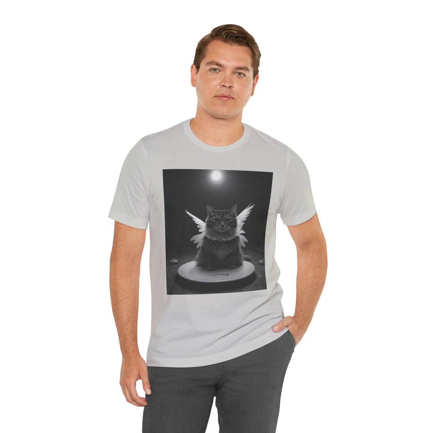 Angel Cat Unisex Tee – Gift for Cat Lovers, Cute Pet Shirt, Casual Wear, Fun Graphic Tee, Animal Lover's Gift