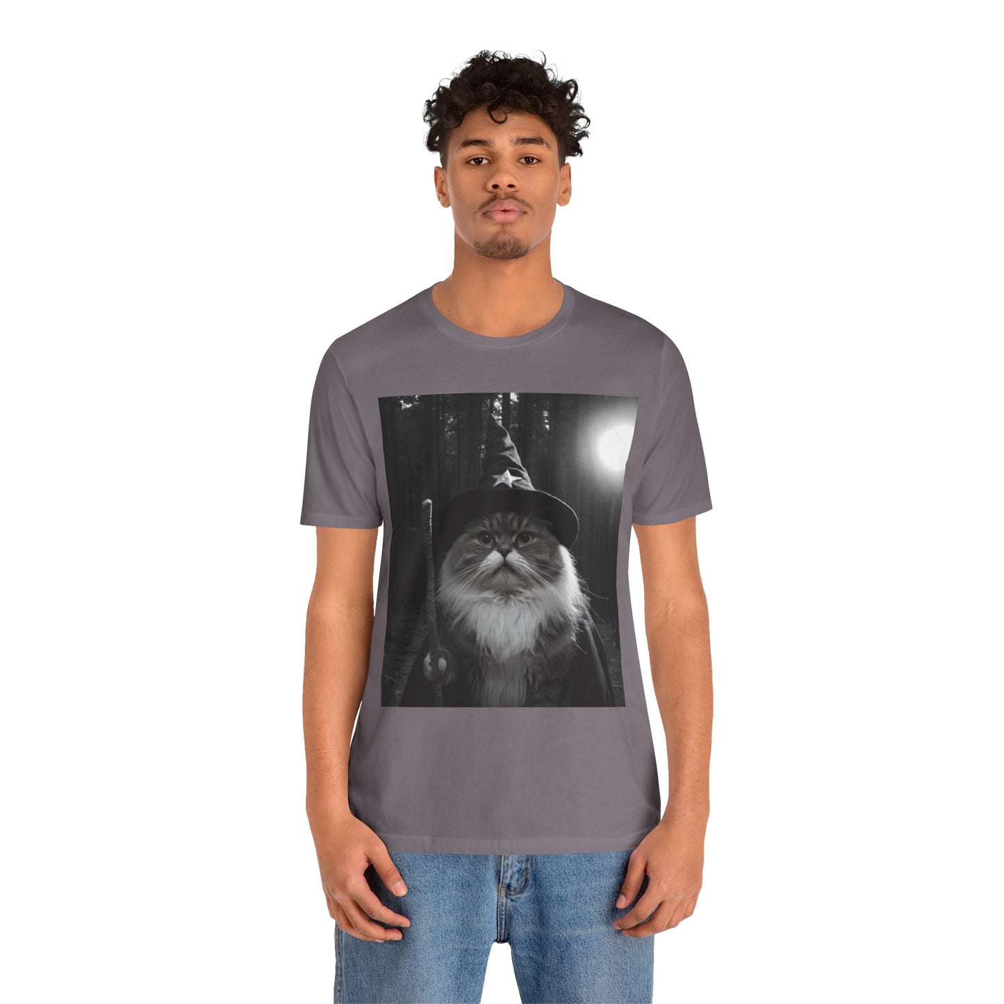 Magical Cat Wizard Tee, Cat Lover Gift, Funny Cat Shirt, Unisex Short Sleeve Tee, Wizard Cat Apparel