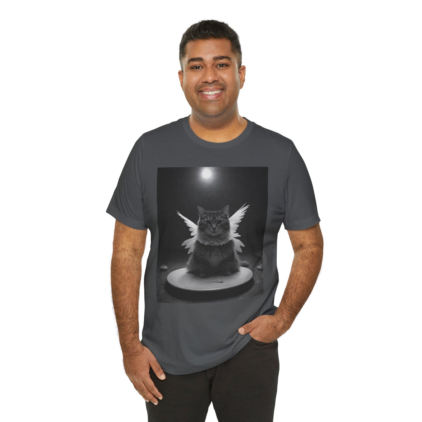 Angel Cat Unisex Tee – Gift for Cat Lovers, Cute Pet Shirt, Casual Wear, Fun Graphic Tee, Animal Lover's Gift