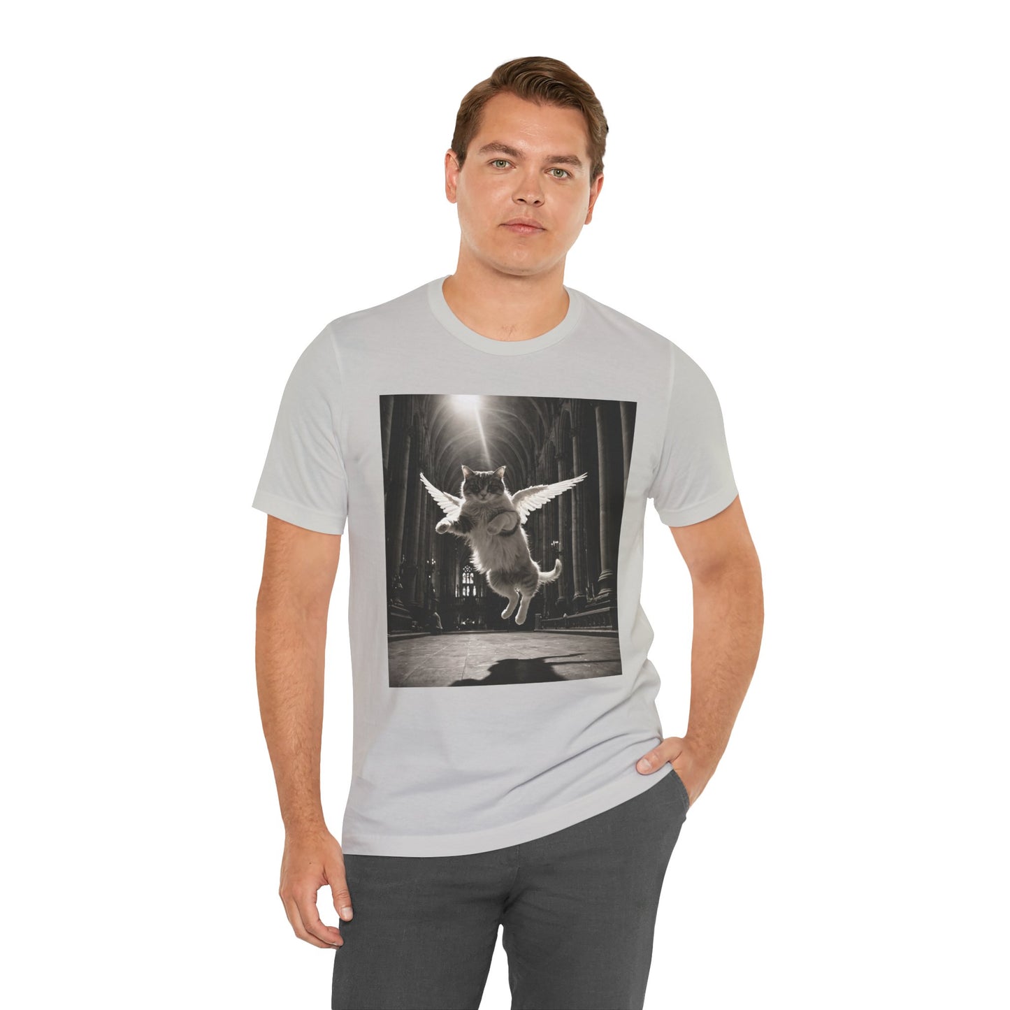 Angel Cat Graphic Tee - Cute Animal Lover Gift, Unisex T-Shirt for Cat Lovers, Funny Pet Shirt, Unique Gift for Birthdays, Casual Wear