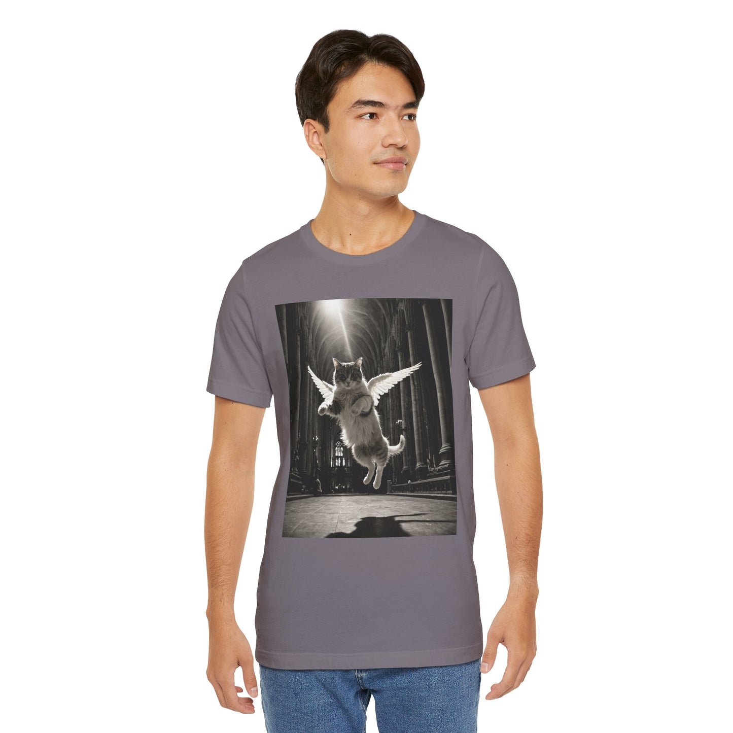Angel Cat Graphic Tee - Cute Animal Lover Gift, Unisex T-Shirt for Cat Lovers, Funny Pet Shirt, Unique Gift for Birthdays, Casual Wear