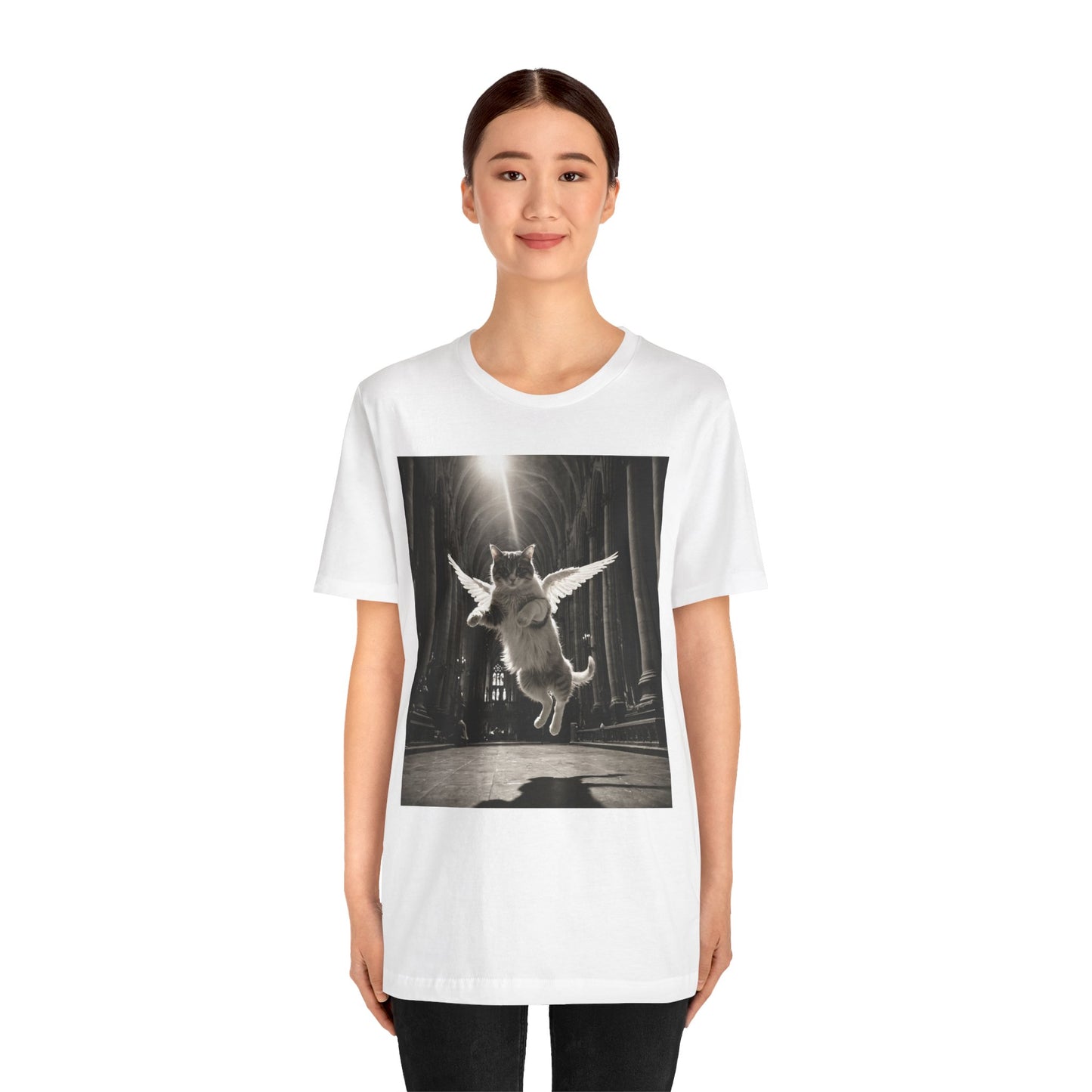 Angel Cat Graphic Tee - Cute Animal Lover Gift, Unisex T-Shirt for Cat Lovers, Funny Pet Shirt, Unique Gift for Birthdays, Casual Wear