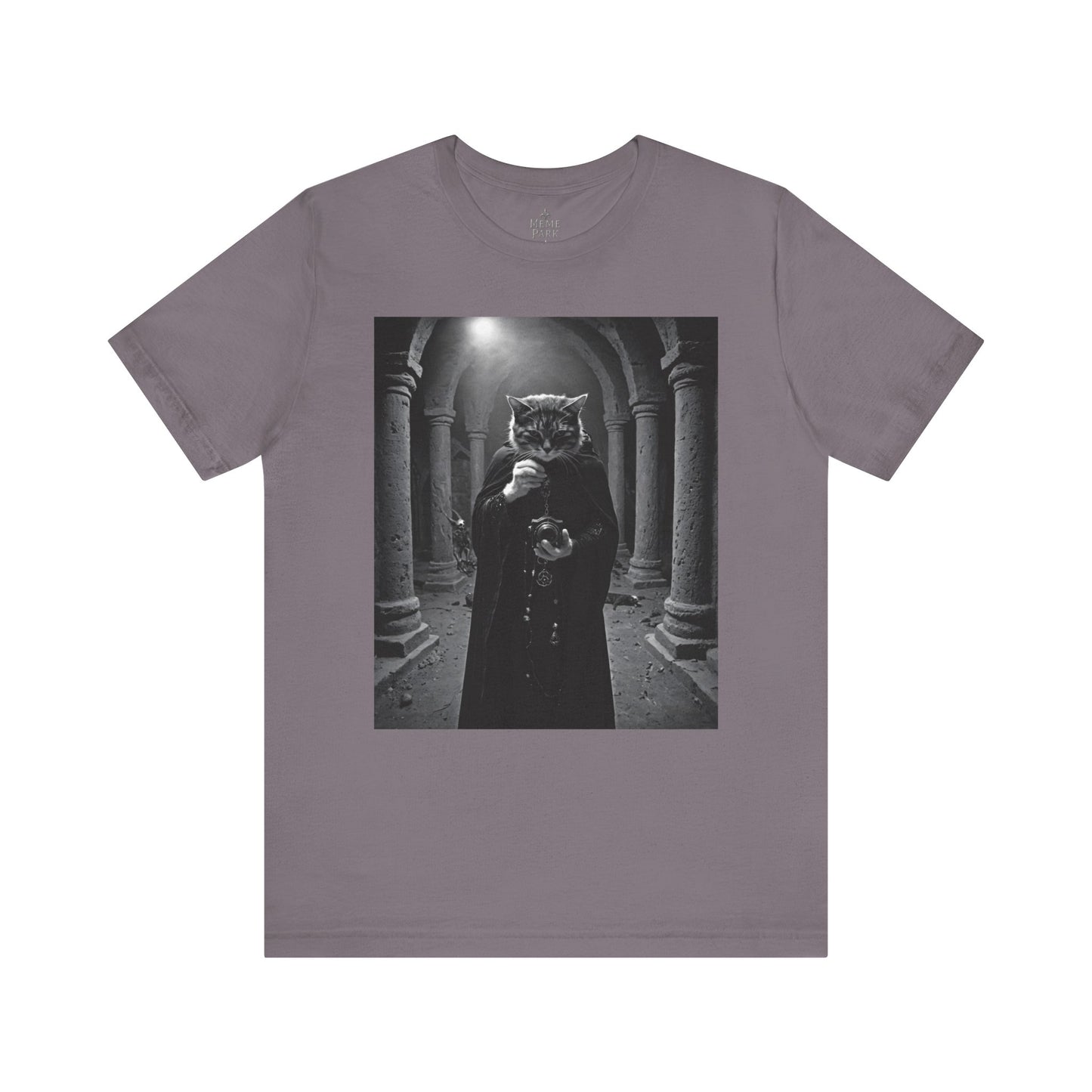 Mystical Cat, Unisex Short Sleeve Shirt, Gift for Cat Lovers, Halloween Tee, Unique Art Shirt, Vintage Style Fashion