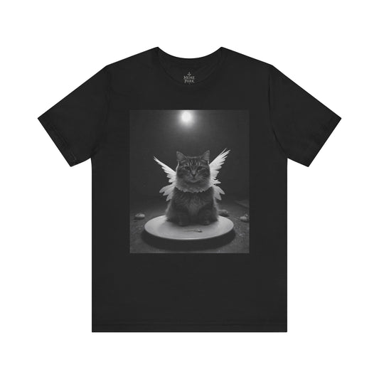 Angel Cat Unisex Tee – Gift for Cat Lovers, Cute Pet Shirt, Casual Wear, Fun Graphic Tee, Animal Lover's Gift
