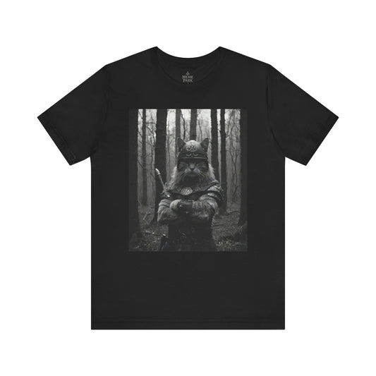 Cat Forest Warrior T-Shirt, Nature Lover Tee, Adventure Shirt, Unisex Graphic Tee, Gift for Outdoor Enthusiasts