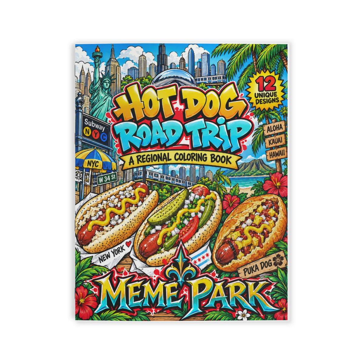 Hot Dog Road Trip Coloring Book