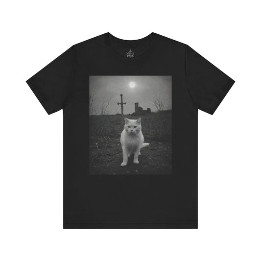 Vintage Cat Graphic Tee, Unisex Short Sleeve Shirt for Cat Lovers, Perfect for Halloween, Everyday Wear, Unique Gift