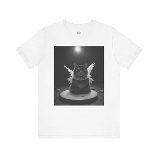 Angel Cat Unisex Tee – Gift for Cat Lovers, Cute Pet Shirt, Casual Wear, Fun Graphic Tee, Animal Lover's Gift